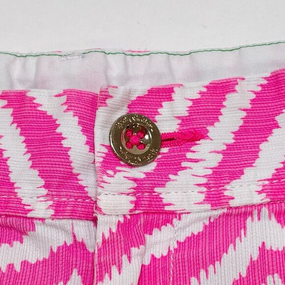 Lilly Pulitzer Walsh Shorts Size 0 Pink Chevron Striped Prep Style 92925 Summer - Picture 4 of 10